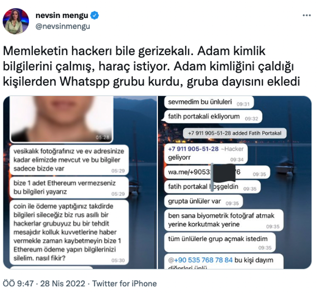 Gazetecilere şantaj yapan 'hacker' Whatsapp grubuna dayısını da ekledi - Resim : 1