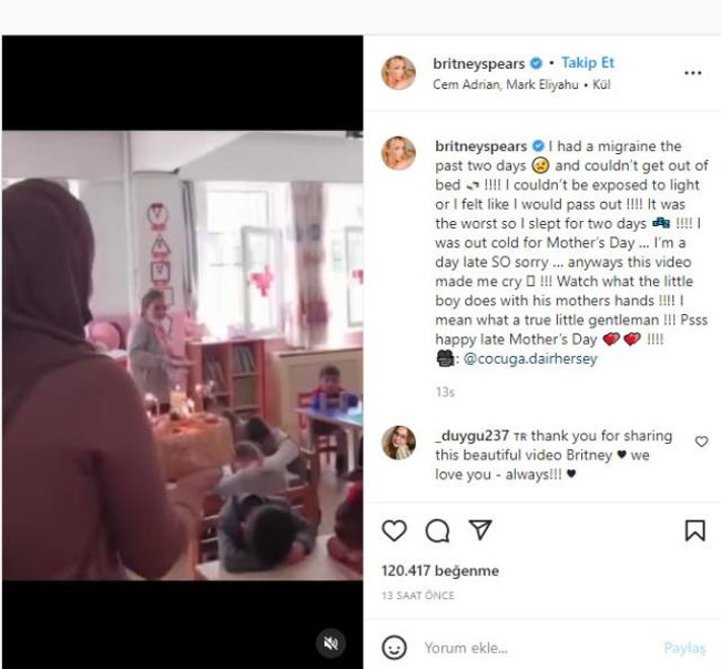 Britney Spears, İstanbul'da anaokulunda çekilen görüntüleri paylaştı - Resim : 1
