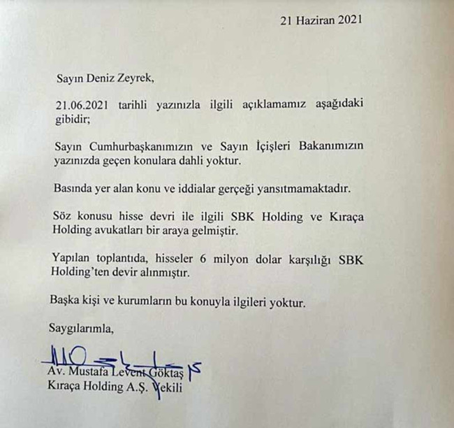 İnan Kıraç iddialar hakkında ilk kez konuştu: Erdoğan'a mektup yazdı mı, kaç milyon dolar ödedi? - Resim : 1