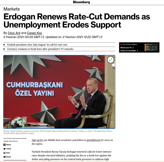 Dün geceki faiz açıklaması dünya medyasında: Erdoğan açıkladı, TL rekor seviyede dibi gördü - Resim : 1