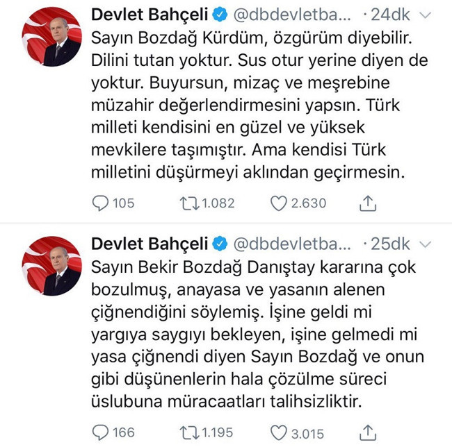 Bahçeli, Bozdağ içi ne demişti? 2018'deki paylaşımları gündem oldu - Resim : 1