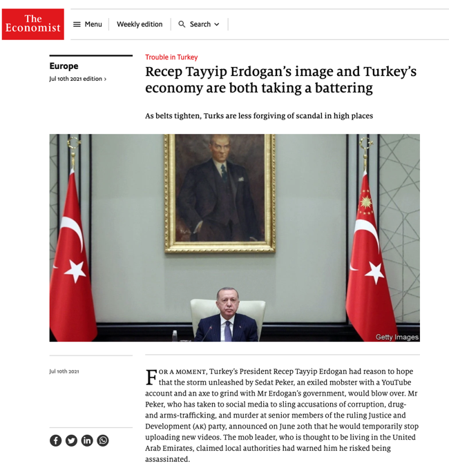 The Economist: Hem Erdoğan'ın imajı hem de Türkiye ekonomisi darbe alıyor - Resim : 1