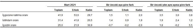 TÜİK'e göre mart ayında işsiz sayısı arttı, işsizlik oranı azaldı - Resim : 3