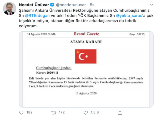 Eski AKP'li milletvekili Ankara Üniversitesi rektörü oldu - Resim : 1