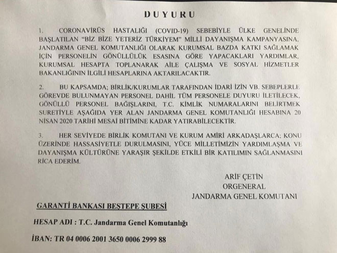 Jandarma’dan Erdoğan'ın kampanyasına katılım talimatı - Resim : 1