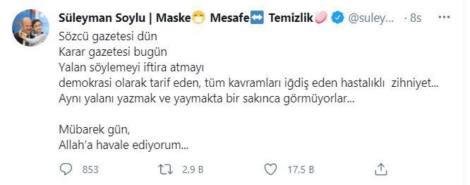 Soylu yine gazeteleri hedef aldı - Resim : 1