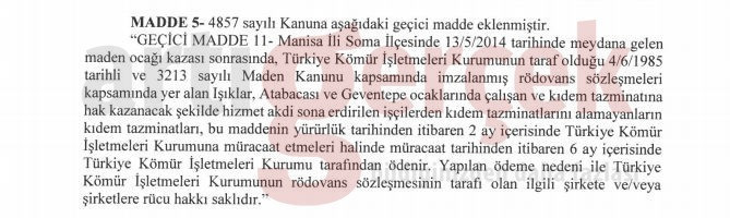 Maden işçilerinin tazminat hakkına süre kısıtlaması - Resim : 1