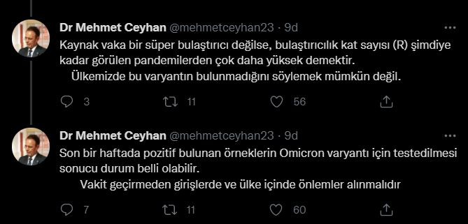 Prof. Dr. Mehmet Ceyhan'dan 'Omicron' uyarısı: Bulaşma hızı çok yüksek, acil ek önlem alınmalı - Resim : 1