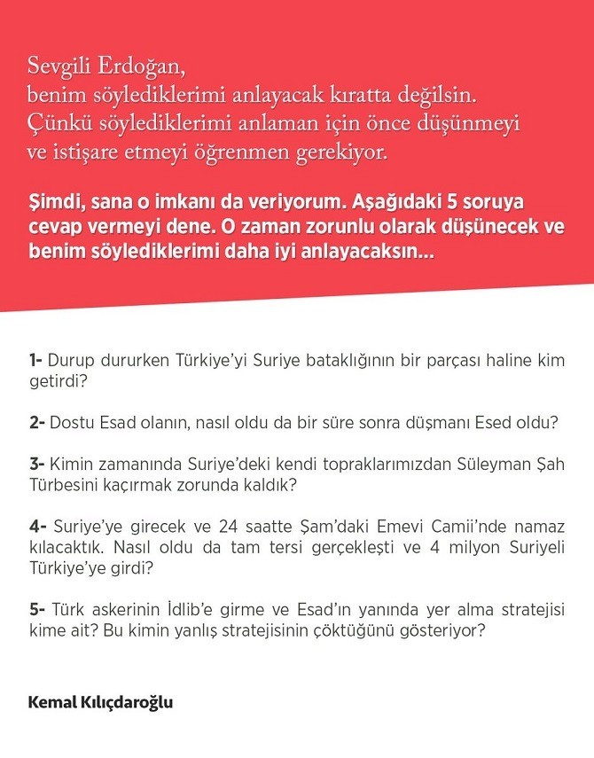 'Sevgili Erdoğan beni anlayacak kıratta değilsin' - Resim : 1