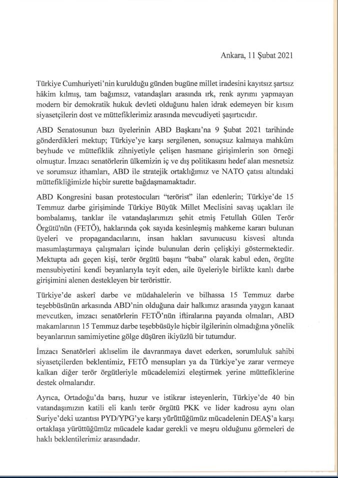 Meclis'ten ABD'li senatörlerin Türkiye mektubuna tepki - Resim : 1
