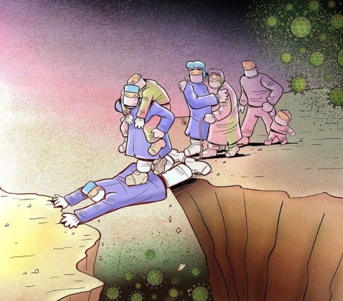 İllüstrasyonlarla doktorların koronavirüse karşı mücadelesi anlatıldı - Resim: 5