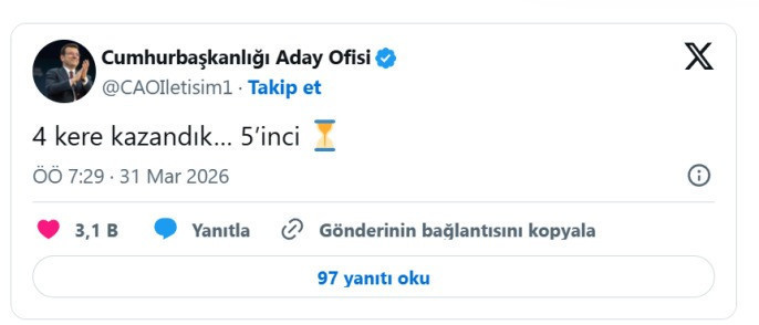 İmamoğlu'ndan kum saatli mesaj - Resim : 1