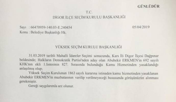 KHK'li olduğu gerekçesiyle mazbatası verilmedi - Resim : 1