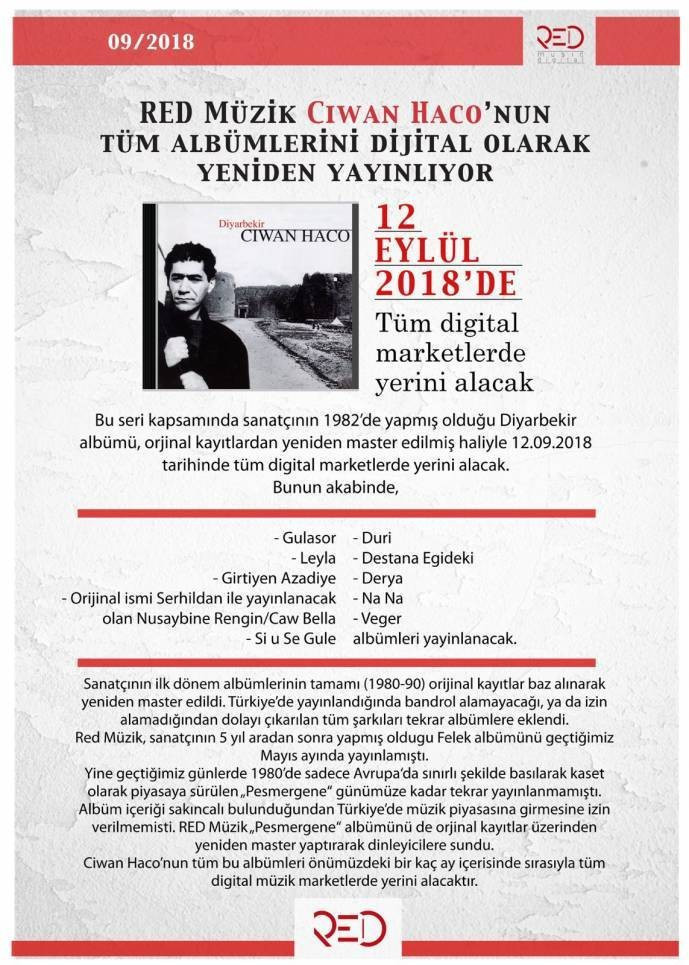 Ciwan Haco’nun bütün albümleri dijital ortama aktarılıyor - Resim : 1