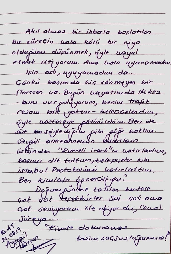 Gözaltındaki Evrensel yazarı Ayşegül Tözeren, kelepçe ile hastaneye götürüldü - Resim : 1