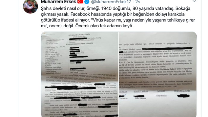 80 yaşındaki yurttaşı Erdoğan'a hakaretten karakola götürdüler - Resim : 1