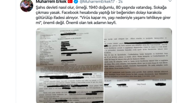 80 yaşındaki yurttaşı Erdoğan'a hakaretten karakola götürdüler - Resim : 1