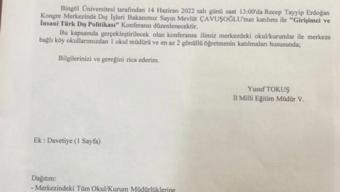 Bingöl’de Çavuşoğlu için okullara talimat - Resim : 1