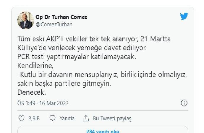 Erdoğan’ın eski doktoru Çömez: AKP'li vekiller tek tek aranıyor - Resim : 1