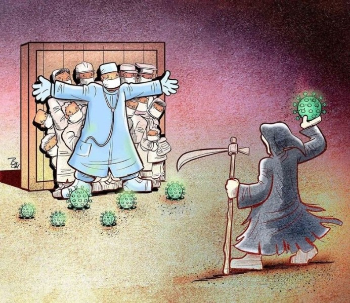 İllüstrasyonlarla doktorların koronavirüse karşı mücadelesi anlatıldı - Resim: 12