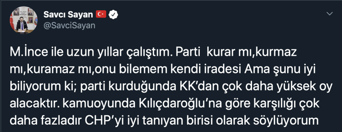 Savcı Sayan: İnce, Kılıçdaroğlu'ndan daha yüksek oy alır - Resim : 1