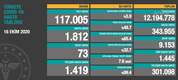 Coronavirus tablosu: Ağır hasta sayısı artış eğiliminde - Resim : 1