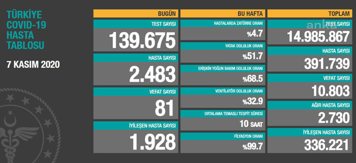 Coronavirus tablosu: Hasta sayısı da ağır hasta sayısı da artıyor - Resim : 1