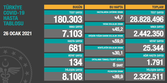Coronavirus tablosu: Vaka sayıları hala tedirgin edici seviyede - Resim : 1