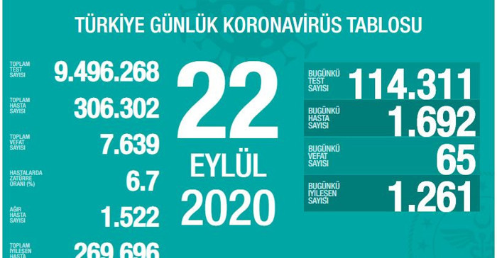 Türkiye'nin Coronavirus tablosu: 65 hasta hayatını kaybetti - Resim : 1