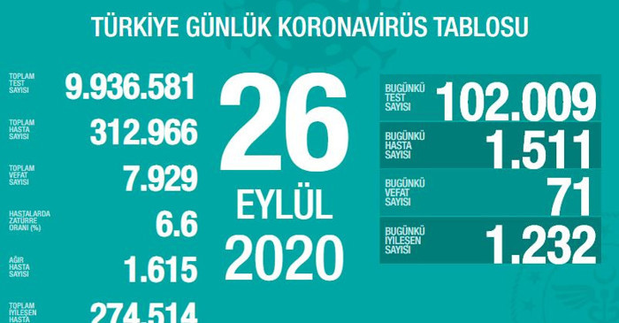Türkiye'nin Coronavirus tablosu: 71 hasta hayatını kaybetti - Resim : 1