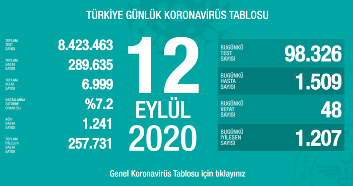 Türkiye'nin Coronavirus tablosu: Ağır hasta sayısında artış devam ediyor - Resim : 1