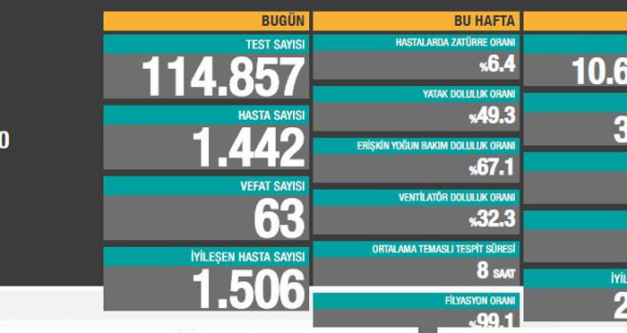 Türkiye'nin Coronavirus tablosu: 63 hasta hayatını kaybetti - Resim : 1