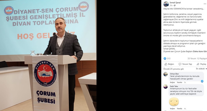 Bu kez hedefte Aleyna Tilki var, Diyanet-Sen Çorum Şube Başkanı: Konseri iptal edilsin - Resim : 1