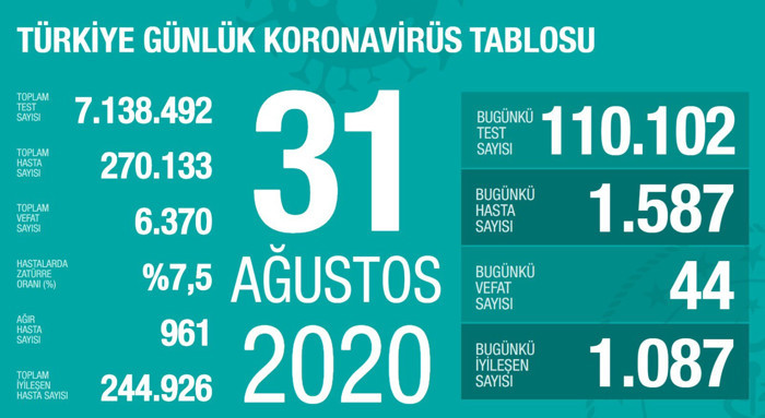 Türkiye'nin Coronavirus tablosu: 44 kişi hayatını kaybetti - Resim : 1