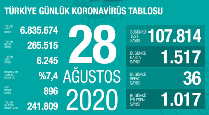 Türkiye'nin günlük Coronavirus tablosu: 36 hasta hayatını kaybetti, aktif hasta sayısı artıyor - Resim : 1