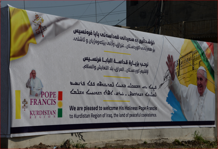 Erbil'de Papa hazırlığı: 4 dilde 'Hepiniz kardeşsiniz' mesajı - Resim : 1