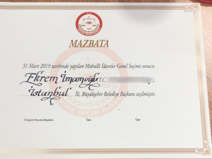 Artık resmi sonuçlara göre İBB Başkanı: Ekrem İmamoğlu mazbatasını aldı - Resim : 2