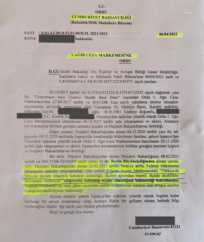 Almanya 'hukukun üstünlüğü açısından önemli eksiklikler var' diyerek sanığı iade etmedi - Resim : 1