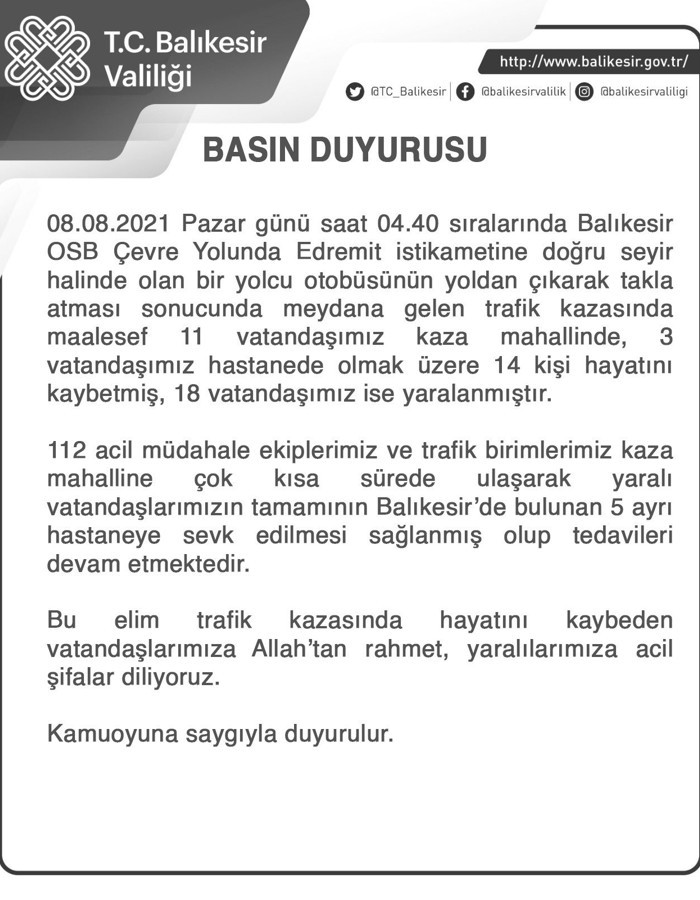 Balıkesir'de yolcu otobüsü kaza yaptı: 15 ölü, 17 yaralı - Resim : 1
