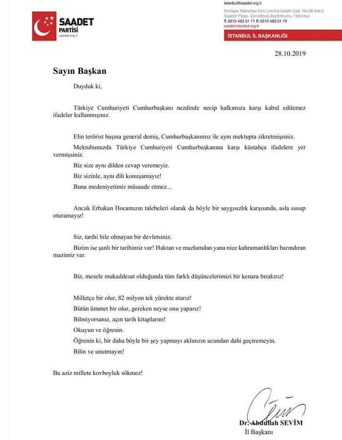 Saadet Partisi’nden Trump’a mektup: Bizi bilmiyorsan aç kitap oku! - Resim : 3