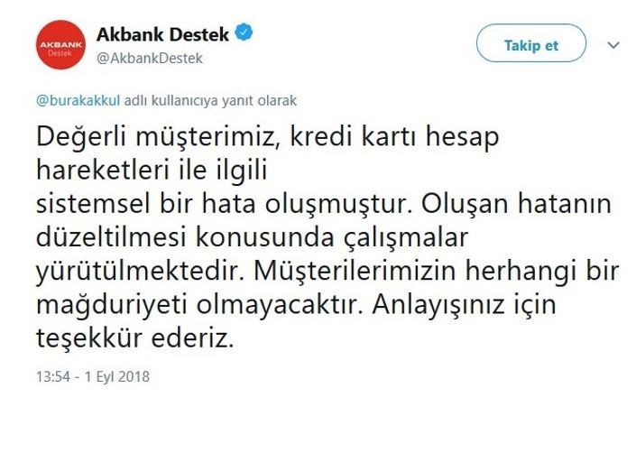 Akbank'ta kart limiti sorunu yaşandı - Resim : 1