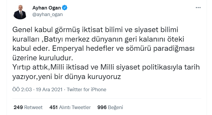 Cumhurbaşkanı danışmanı Oğan: Tarih yazıyor, yeni dünya kuruyoruz - Resim : 1