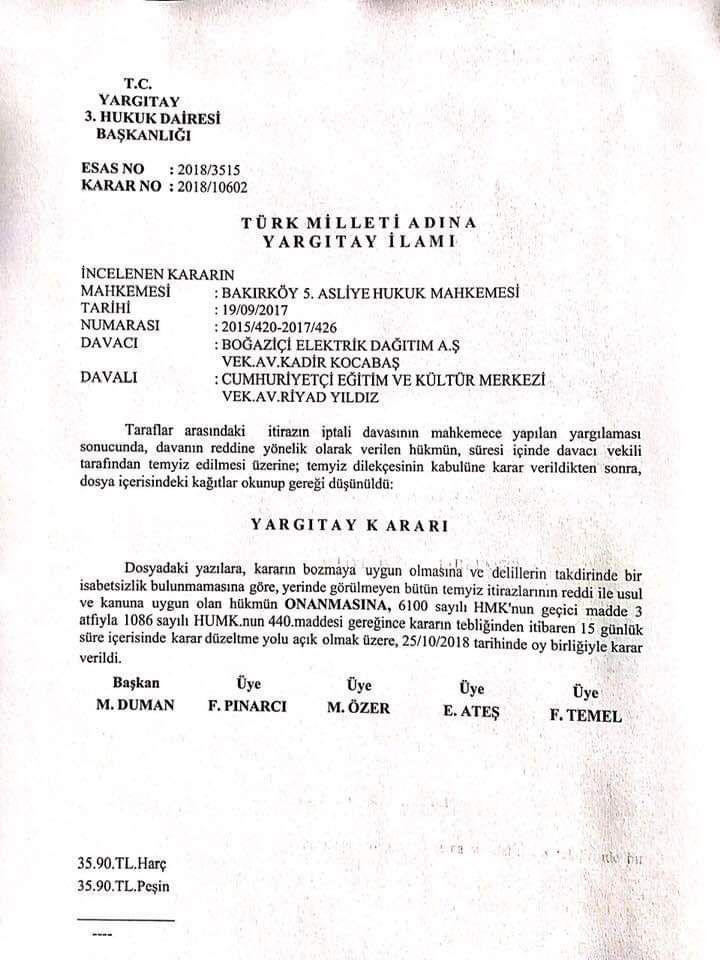 Yargıtay: Cemevleri ibadethanedir, elektrik faturalarını devlet karşılamalı - Resim : 1