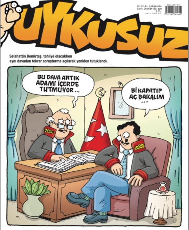 Demirtaş hakkındaki yeniden tutuklama kararı Uykusuz'un kapağında - Resim : 1