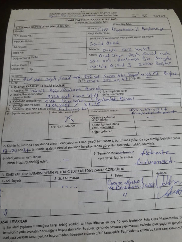 Diyarbakır CHP'ye 13 bin 237 TL, '128 milyar dolar nerede?' cezası - Resim : 1