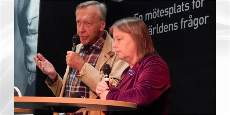 Eugene Schoulgin och Bitte Hammargren på bokmässan.