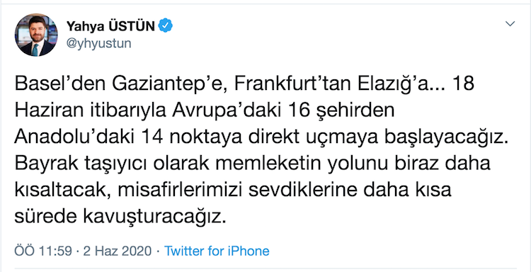 THY yurt dışından seferler için tarih verdi - Resim : 1