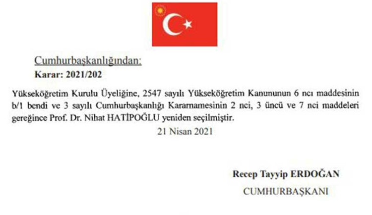 Erdoğan 6 üniversiteye rektör atadı: Nihat Hatipoğlu YÖK üyeliğine yeniden seçildi - Resim : 1