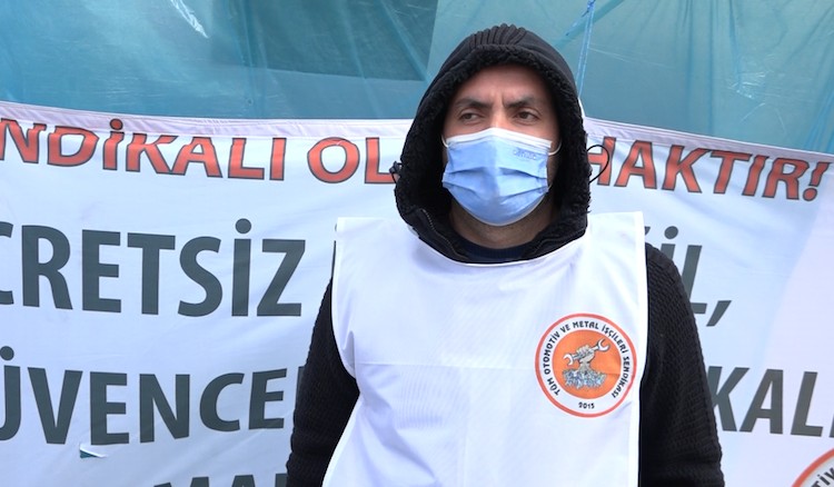 Sinbo işçileri ücretsiz izne karşı direniyor - Resim : 1