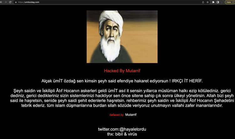 Ümit Özdağ'ın mail adresi ve resmi sitesi hacklendi - Resim : 1